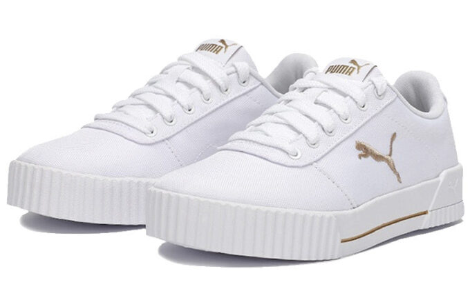 (WMNS) Carina Summer Cat Leisure Board Shoes Blanco/Dorado