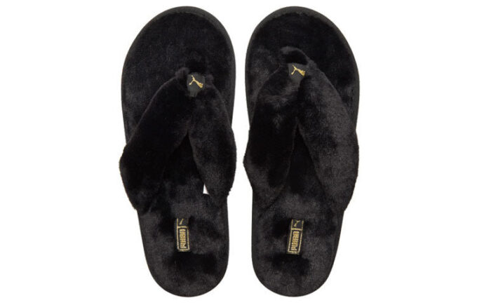 (WMNS) Chanclas Fluff “Equipo Negro Dorado”