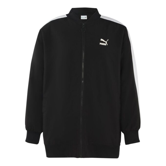 (WMNS) Chaqueta Bomber Clásica con Estampado de Logotipo Negra