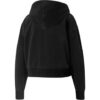 (WMNS) Chaqueta corta con capucha y cremallera bordada informal negra