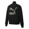 (WMNS) Chaqueta de cuello alto de punto con rayas distintivas, negra