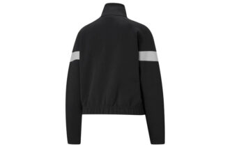 (WMNS) Chaqueta negra con cuello alto y estampado del logotipo Pi Dblknit