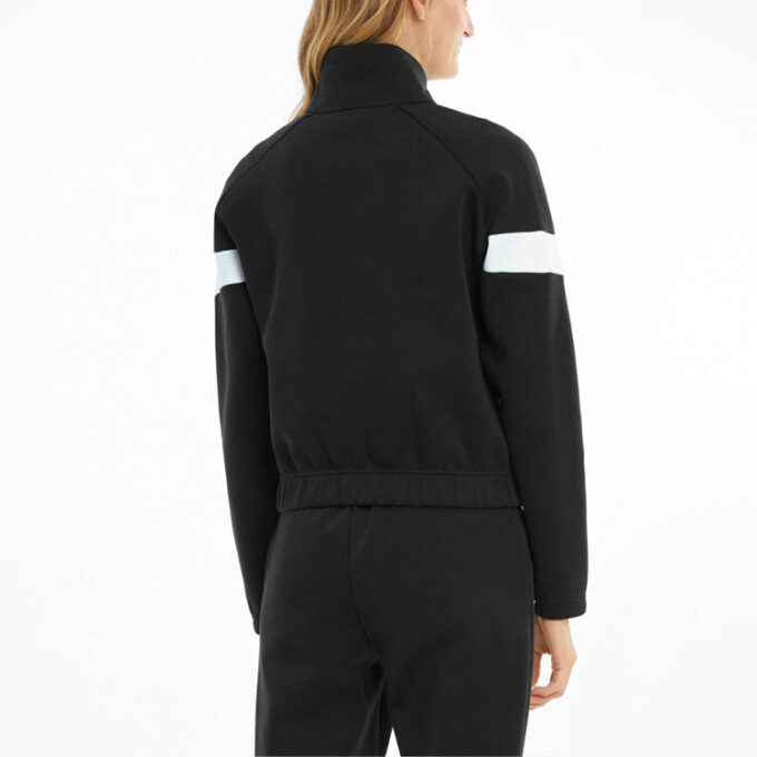 (WMNS) Chaqueta negra con cuello alto y estampado del logotipo Pi Dblknit
