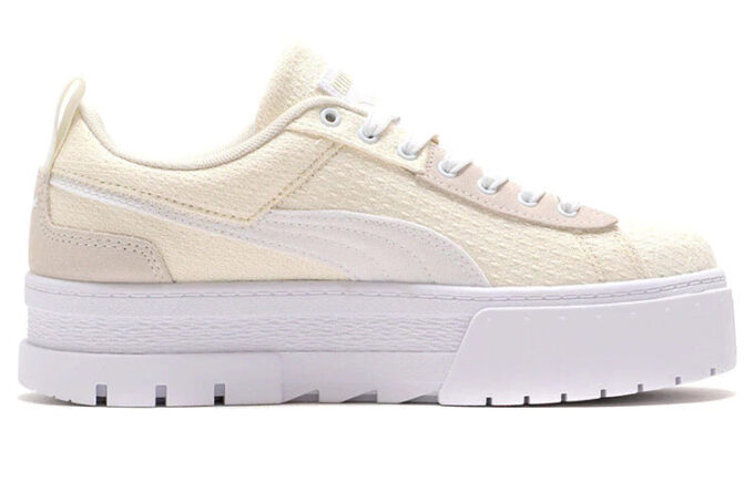 (WMNS) Mayze Patchwork Suela Gruesa Retro Casual Zapatos de Skateboarding Blanco