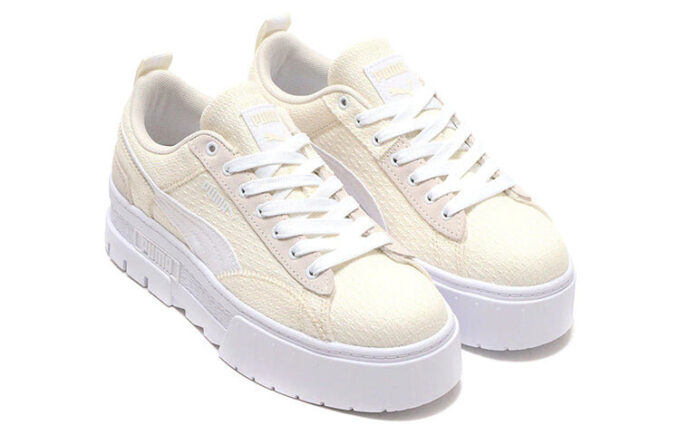 (WMNS) Mayze Patchwork Suela Gruesa Retro Casual Zapatos de Skateboarding Blanco