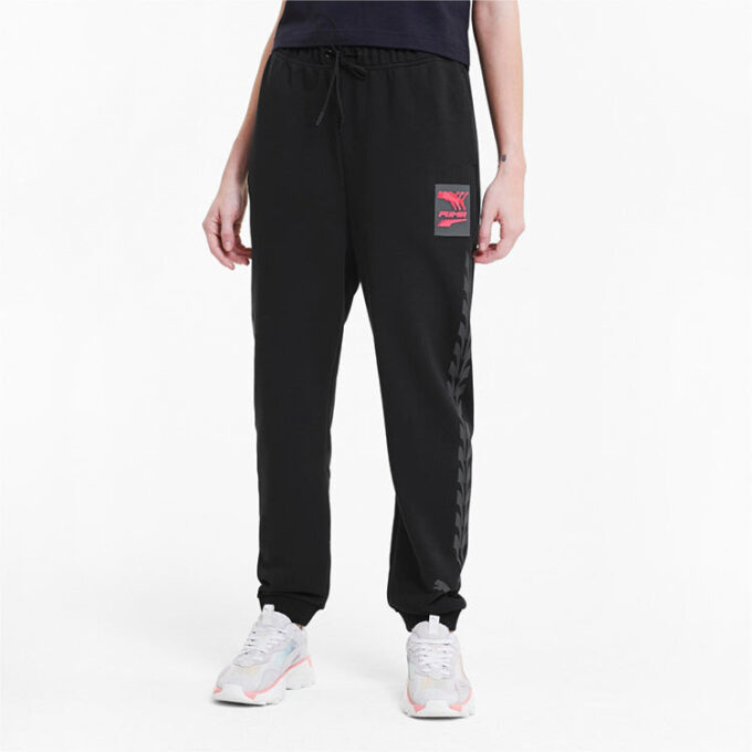 (WMNS) Pantalón deportivo de punto negro/rojo