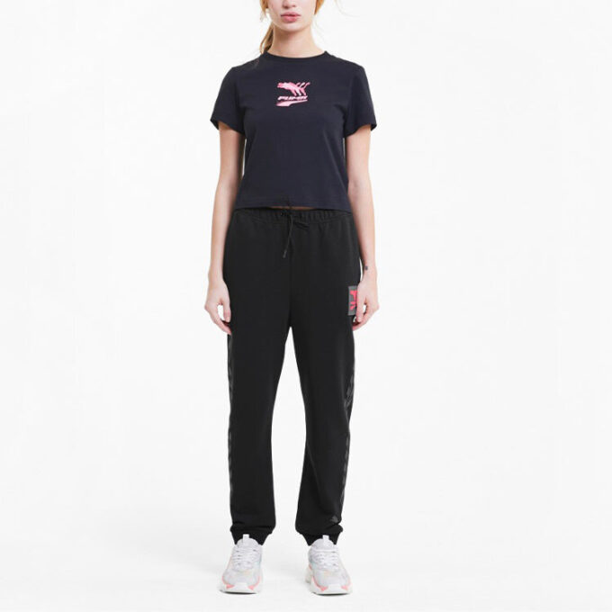 (WMNS) Pantalón deportivo de punto negro/rojo