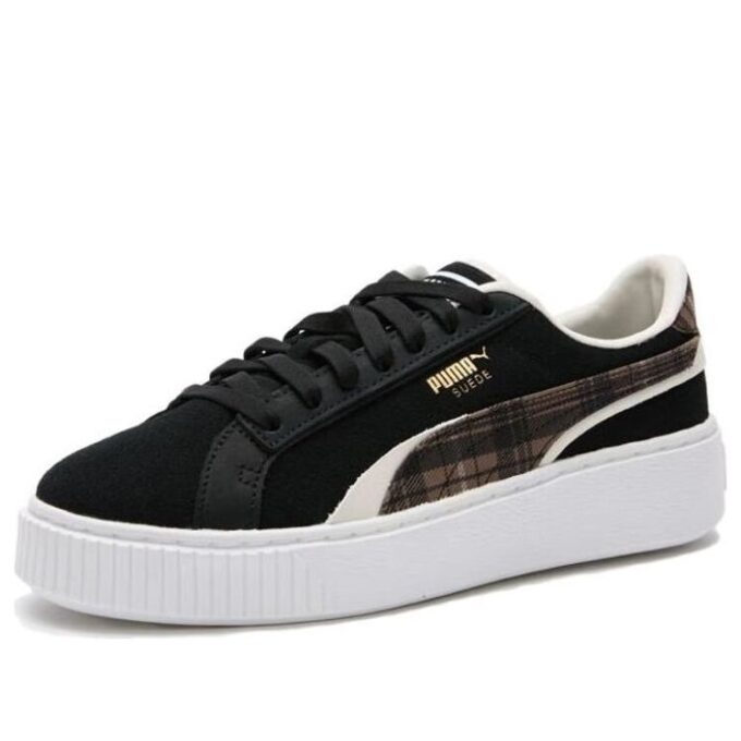 (WMNS) Plataforma de gamuza a cuadros “Negro”