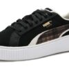 (WMNS) Plataforma de gamuza a cuadros “Negro”