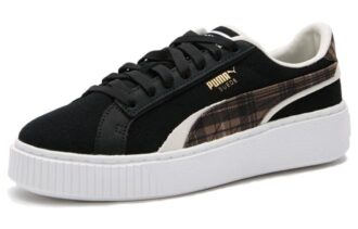 (WMNS) Plataforma de gamuza a cuadros “Negro”