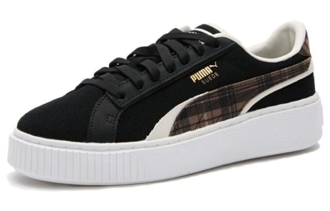(WMNS) Plataforma de gamuza a cuadros “Negro”