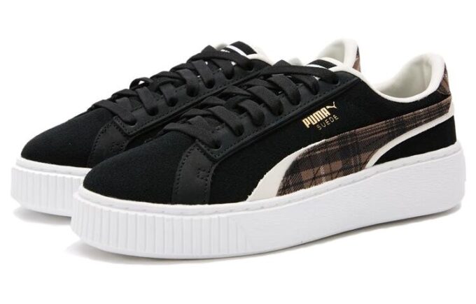 (WMNS) Plataforma de gamuza a cuadros “Negro”