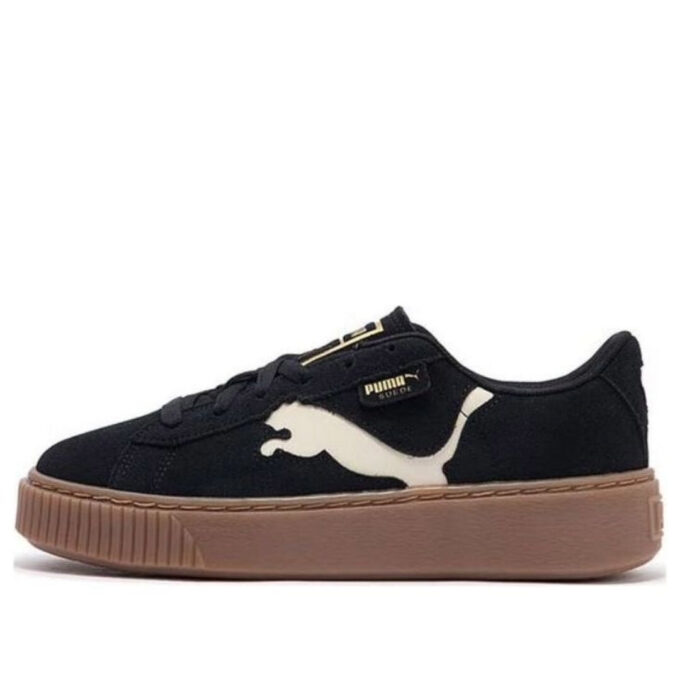 (WMNS) Plataforma de gamuza con recorte “Negro Blanco Marrón”