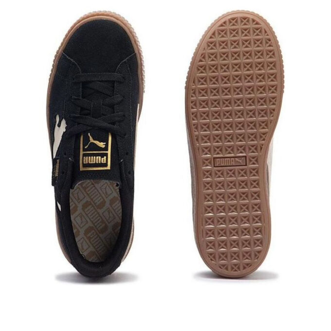 (WMNS) Plataforma de gamuza con recorte “Negro Blanco Marrón”