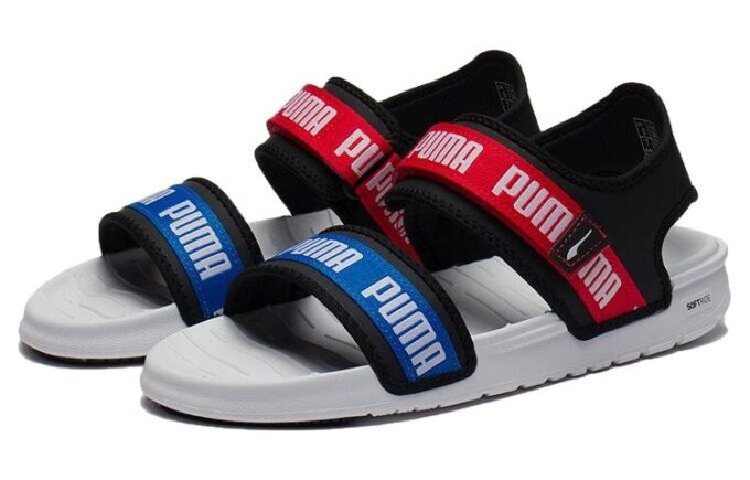 (WMNS) Sandalias casuales Signature Softride Negro Rojo Azul