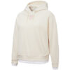 (WMNS) Sudadera con capucha blanca con estampado en capas y dos bolsillos falsos