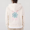 (WMNS) Sudadera con capucha blanca con estampado en capas y dos bolsillos falsos