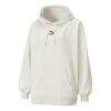 (WMNS) Sudadera con capucha clásica de forro polar con estampado de logotipo extragrande y abrigada en gris