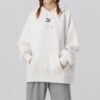 (WMNS) Sudadera con capucha clásica de forro polar con estampado de logotipo extragrande y abrigada en gris
