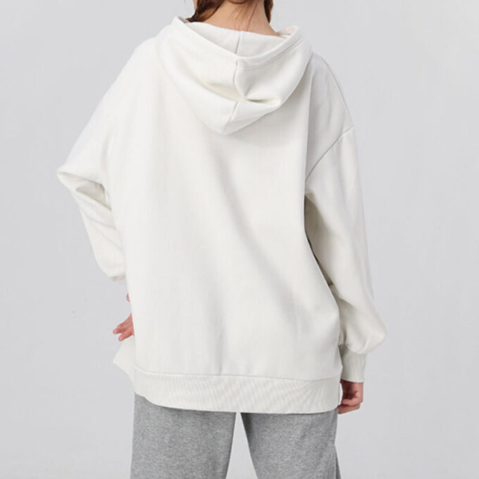 (WMNS) Sudadera con capucha clásica de forro polar con estampado de logotipo extragrande y abrigada en gris