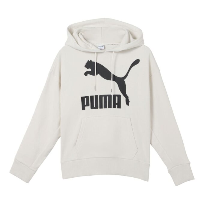 (WMNS) Sudadera con capucha con estampado de logotipo clásico gris