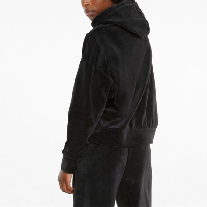 (WMNS) Sudadera con capucha de terciopelo “Negra”