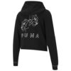 (WMNS) Sudadera con capucha estilo gato, jersey de punto corto, color negro