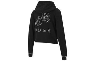 (WMNS) Sudadera con capucha estilo gato, jersey de punto corto, color negro