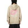 (WMNS) Sudadera con capucha gráfica Downtown, transpirable, con estampado de letras, manga larga, color caqui