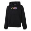 (WMNS) Sudadera con capucha negra con el logotipo impreso en el centro