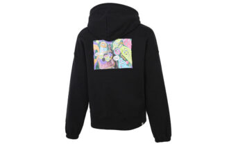(WMNS) Sudadera con capucha negra con el logotipo impreso en el centro