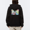 (WMNS) Sudadera con capucha negra con el logotipo impreso en el centro