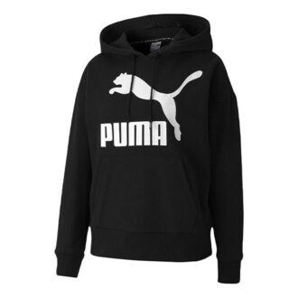 (WMNS) Sudadera con capucha negra con estampado de logotipo clásico
