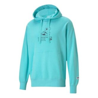 (WMNS) Sudadera con capucha y estampado casual azul ángel