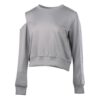 (WMNS) Sudadera de cuello redondo con estampado de logotipo gris