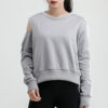 (WMNS) Sudadera de cuello redondo con estampado de logotipo gris