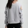 (WMNS) Sudadera de cuello redondo con estampado de logotipo gris