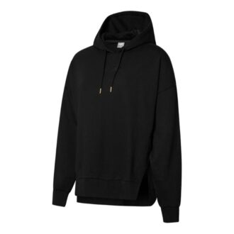 (WMNS) Sudadera deportiva con capucha y cordón de color liso en color negro