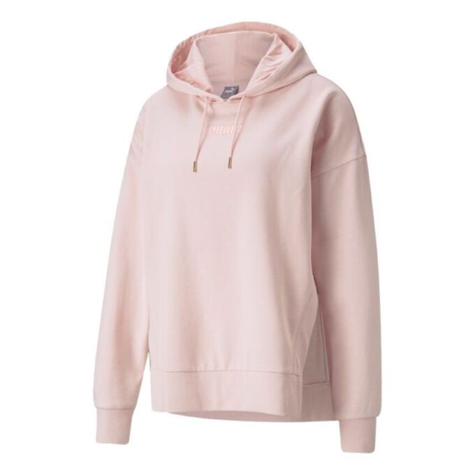 (WMNS) Sudadera deportiva con capucha y cordón de color sólido en rosa y rojo