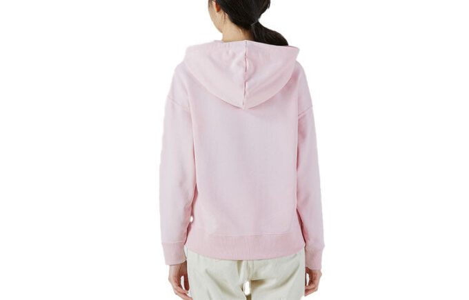 (WMNS) Sudadera deportiva informal con capucha y logo grande en rosa