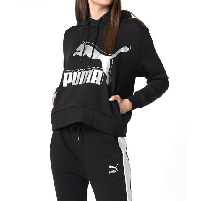 (WMNS) Sudadera deportiva informal negra con capucha