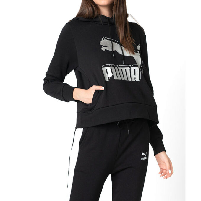 (WMNS) Sudadera deportiva informal negra con capucha