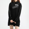 (WMNS) Vestido negro de manga larga con capucha amplificada