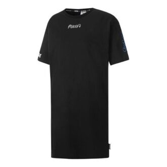 (WMNS) x Mr Doodle Crossover Vestido deportivo informal transpirable de manga corta negro