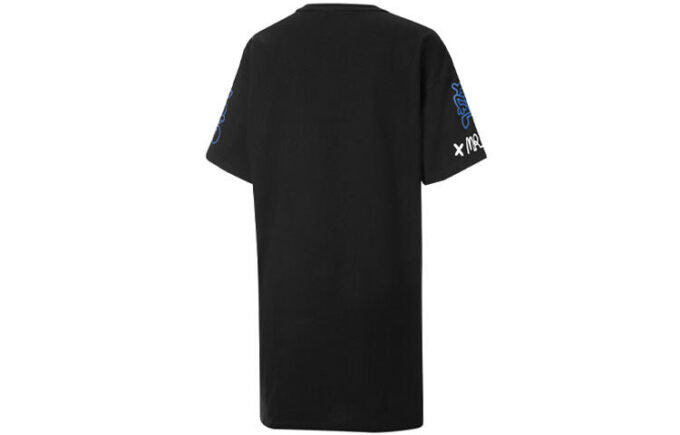 (WMNS) x Mr Doodle Crossover Vestido deportivo informal transpirable de manga corta negro