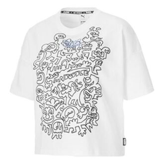(WMNS) x MR DOODLE Logotipo suelto blanco