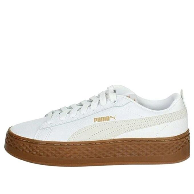 (WMNS) Zapatillas de plataforma de ante y piel en blanco