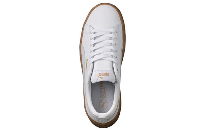 (WMNS) Zapatillas de plataforma de ante y piel en blanco