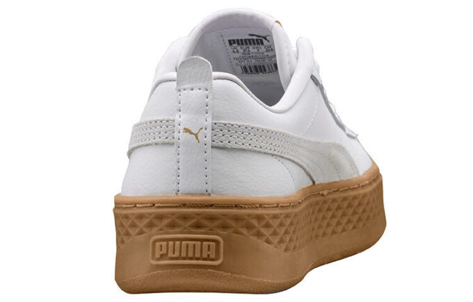 (WMNS) Zapatillas de plataforma de ante y piel en blanco