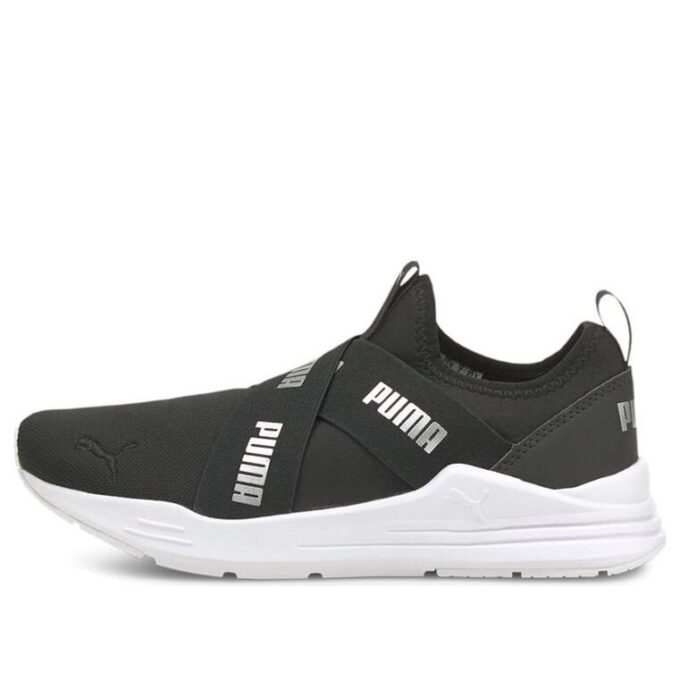 (WMNS) Zapatillas sin cordones con cable “Negro Plata”
